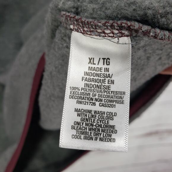 Aeropostale Men's Maroon Gray 1/4 Zip Fleece Sweatshirt1 Jacket Size XL - Picture 8 of 15